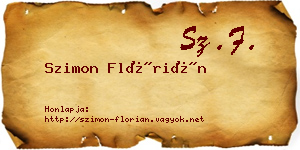 Szimon Flórián névjegykártya
